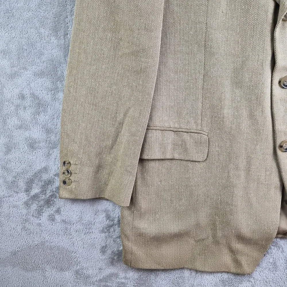 Ermenegildo Zegna Soft Blazer Jacket Mens 56R Beige Silk Wool Blend Switzerland